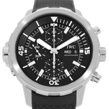 IWC Aquatimer Chronograph Black Dial Black Leather Strap Watch for Men - IW376803 Authentic Buy Shop Now