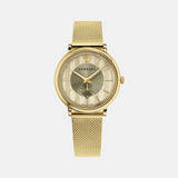 Versace V Circle Quartz Gold Dial Gold Mesh Bracelet Watch For Men - VBQ070017 Authentic Buy Shop Now