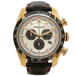 Versace V-Ray Chronograph White Dial Black Leather Strap Watch for Men - VDB040014 Authentic Buy Shop Now