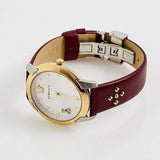 Versace Audrey Quartz Silver Dial Red Leather Strap Watch for Women - VELR00219 Authentic Buy Shop Now