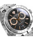 Versace Aion Chronograph Black Dial Silver Steel Strap Watch For Men - VE1D01019 Authentic Buy Shop Now