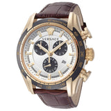 Versace V-Ray Chronograph Quartz White Dial Brown Leather Strap Watch For Men - VE2I00221 Authentic Buy Shop Now