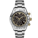 Versace Classic Chronograph Quartz Black Dial Silver Steel Strap Watch For Men - VEV700419 Authentic Buy Shop Now