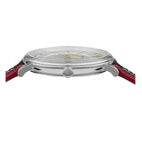 Versace V Circle Silver Dial Two Tone Leather Strap Watch for Men - VEBQ01319 Authentic Buy Shop Now