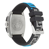 Versace Dominus Chronograph Silver Dial Black Rubber Strap Watch For Men - VE6H00123 Authentic Buy Shop Now