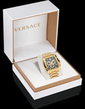Versace Dominus Chronograph Black Dial Gold Steel Strap Watch For Men - VE6H00523 Authentic Buy Shop Now