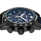 Versace V-Ray Chronograph Quartz Blue Dial Black Leather Strap Watch For Men - VEDB00418 Authentic Buy Shop Now