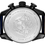 Versace V-Ray Chronograph Quartz Blue Dial Black Leather Strap Watch For Men - VEDB00418 Authentic Buy Shop Now