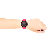 Versace Icon Active Chronograph Quartz Black Dial Pink Rubber Strap Watch For Men - VEZ700221 Authentic Buy Shop Now