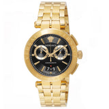Versace Aion Chronograph Black Dial Gold Steel Strap Watch For Men - VE1D01721 Authentic Buy Shop Now