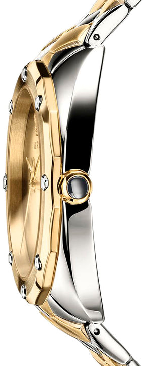 Versace Shadov Quartz Gold Dial Two Tone Steel Strap Watch for Women - VEBM00518 Authentic Buy Shop Now