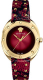 Versace Shadov Quartz Red Dial Red Leather Strap Watch for Women - VEBM00918 Authentic Buy Shop Now
