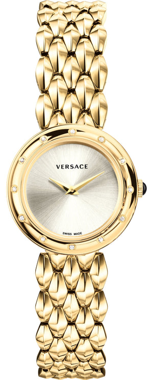 Versace V-Flare Quartz Silver Dial Gold Steel Strap Watch for Women - VEBN00818 Authentic Buy Shop Now