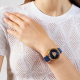 Versace Palazzo Empire Greca Quartz Blue Dial Blue Leather Strap Watch for Women - VEDV00219 Authentic Buy Shop Now
