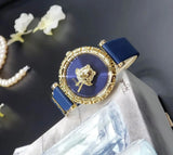 Versace Palazzo Empire Greca Quartz Blue Dial Blue Leather Strap Watch for Women - VEDV00219 Authentic Buy Shop Now