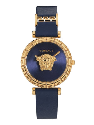 Versace Palazzo Empire Greca Quartz Blue Dial Blue Leather Strap Watch for Women - VEDV00219 Authentic Buy Shop Now