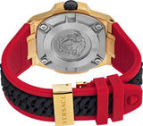Versace Chain Reaction Quartz Black Dial Red & Black Rubber Strap Watch for Men - VEDY00319 Authentic Buy Shop Now