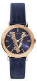 Versace Virtus Quartz Blue Dial Blue Leather Strap Watch for Women - VEHC00419 Authentic Buy Shop Now