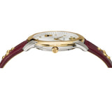 Versace Audrey Quartz Silver Dial Red Leather Strap Watch for Women - VELR00219 Authentic Buy Shop Now