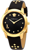 Versace Audrey Quartz Black Dial Black Leather Strap Watch for Women - VELR00319 Authentic Buy Shop Now