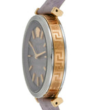 Versace V-Twist Quartz Purple Dial Purple Leather Strap Watch for Women - VELS00219 Authentic Buy Shop Now