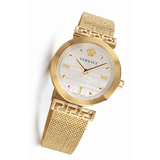 Versace Meander Greca White Dial Gold Mesh Bracelet Watch for Women - VELW00820 Authentic Buy Shop Now