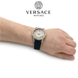 Versace Viamond Quartz White Dial Blue Leather Strap Watch For Men - VEPO00120 Authentic Buy Shop Now