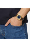 Versace Code Quartz Blue Dial Brown Leather Strap Watch For Men - VEPO00220 Authentic Buy Shop Now