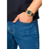 Versace Code Quartz Blue Dial Brown Leather Strap Watch For Men - VEPO00220 Authentic Buy Shop Now