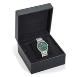Versace V-Auria Quartz Green Dial Silver Steel Strap Watch for Men - VE0F00125 Authentic Buy Shop Now