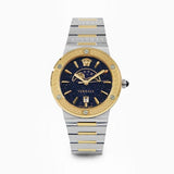 Versace Greca Logo Moonphase Black Dial Two Tone Steel Strap Watch for Men - VE7G00223 Authentic Buy Shop Now