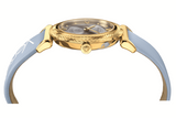 Versace V-Motif Grey Dial Blue Leather Strap Watch for Women - VERE00318 Authentic Buy Shop Now