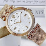 Versace Meander Greca White Dial Gold Mesh Bracelet Watch for Women - VELW00820 Authentic Buy Shop Now