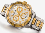 Versace Dylos Chronograph Silver Dial Two Tone Steel Strap Watch for Men - VQC030015 Authentic Buy Shop Now
