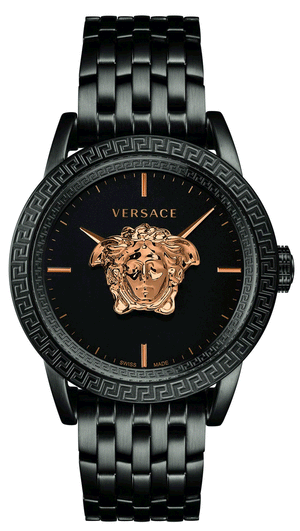 Versace Palazzo Empire Quartz Black Dial Black Steel Strap Watch For Men - VEDB00518 Authentic Buy Shop Now