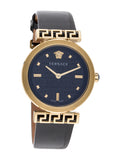 Versace Greca Meander Black Dial Black Leather Strap Watch for Women - VELW00420 Authentic Buy Shop Now