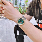 Versace Hellenyium Quartz Green Dial Silver Steel Strap Watch For Men - VEVK00420 Authentic Buy Shop Now
