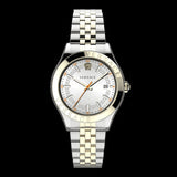 Versace Hellenyium Quartz Silver Dial Two Tone Steel Strap Watch For Men - VEVK01121 Authentic Buy Shop Now