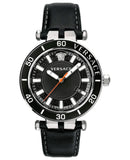 Versace Greca Sport Quartz Black Dial Black Leather Strap Watch For Men - VEZ300221 Authentic Buy Shop Now