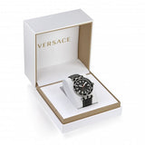 Versace Greca Sport Quartz Black Dial Black Leather Strap Watch For Men - VEZ300221 Authentic Buy Shop Now
