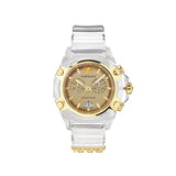 Versace Icon Active Chronograph Gold Dial White Silicone Strap Watch for Men - VEZ700121 Authentic Buy Shop Now