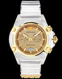 Versace Icon Active Chronograph Gold Dial White Silicone Strap Watch for Men - VEZ700121 Authentic Buy Shop Now