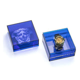 Versace Icon Active Chronograph Gold Dial Black Silicone Strap Watch For Men - VEZ700321 Authentic Buy Shop Now