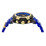 Versace Icon Active Chronograph Black Dial Blue Rubber Strap Watch For Men VEZ700521 Authentic Buy Shop Now