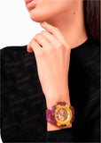 Versace Icon Active Chronograph Quartz Gold Dial Red Leather Strap Watch For Men - VEZ701222 Authentic Buy Shop Now