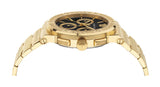 Versace Greca Chronograph Black Dial Gold Steel Strap Watch For Men - VEZ900421 Authentic Buy Shop Now