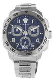 Versace Dylos Chronograph Blue Dial Silver Steel Strap Watch for Men - VQC090016 Authentic Buy Shop Now
