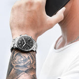 Fossil Goodwin Chronograph Black Dial Silver Steel Strap Watch for Men - FS5412 Authentic Buy Shop Now