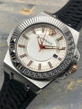 Versace Chain Reaction Quartz White Dial Black Rubber Strap Watch for Men - VEDY00219 Authentic Buy Shop Now
