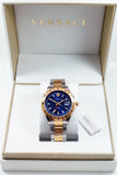 Versace Hellenyium GMT Blue Dial Two Tone Steel Strap Watch for Men - V11060017 Authentic Buy Shop Now